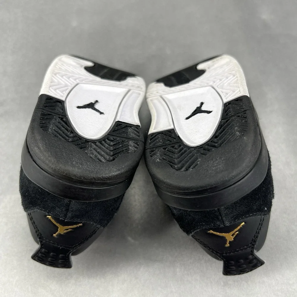 Nike Air Jordan 4 Retro Shoe 308500-032 Black White Gold Royalty Baby Toddler 7C